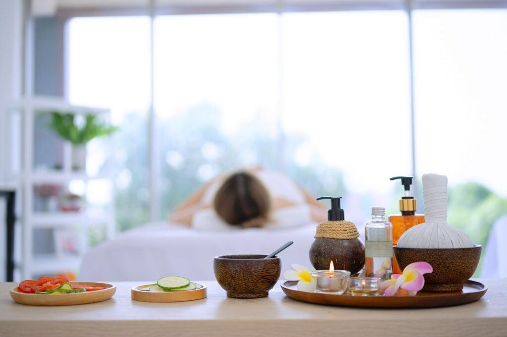 comfortable massage salon with equipment